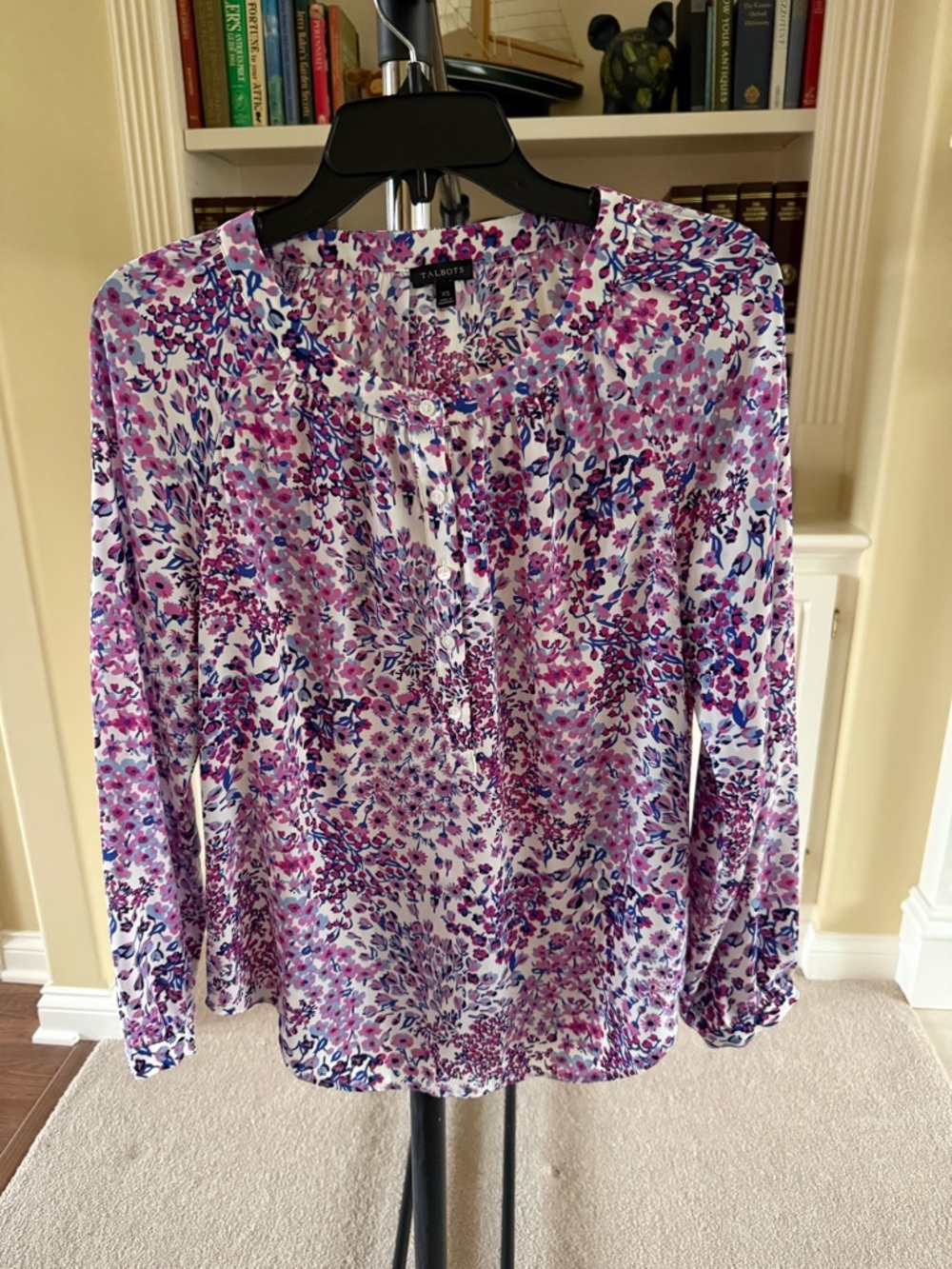 Talbots Floral Chiffon Pullover Blouse